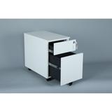 Mobile File Cabinet, Office Metal Storage Cabinet W/ Lock & 2 Drawers