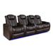 Valencia Tuscany Top Grain Nappa 11000 Leather Home Theater Seating Power Recliner Row of 4 Loveseat Right Dark Chocolate