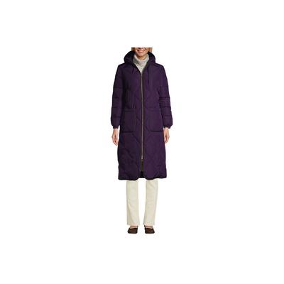 Women's Petite Insulated Quilted Maxi Primaloft ThermoPlume Coat - Lands' End - Purple - XS
