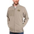 Men's Antigua Oatmeal Georgia Tech Yellow Jackets Course Full-Zip Jacket