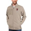 Men's Antigua Oatmeal Texas Tech Red Raiders Course Full-Zip Jacket