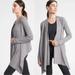 Athleta Sweaters | Athleta Solstice Wrap Sweater Merino Wool Blend, Ribbed Gray Xxs | Color: Gray | Size: Xxs