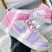 Nike Shoes | Nike Custom Hombre Air Jordan 1 Mid Sneakers Lilac Pink | Color: Pink/Purple | Size: Various