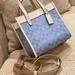 Coach Bags | New Coach Field Tote 22 In Signature Chambray Light Washed Denim Chalk | Color: Blue/White | Size: Os