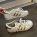 Adidas Shoes | Adidas Superstar Fashion Sneaker White Gold Sneakers | Color: Gold/White | Size: 8