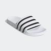 Badesandale ADIDAS ORIGINALS "ADILETTE", Gr. 48,5, weiß (weiß, core schwarz, weiß), Synthetik, sportlich, Schuhe Badelatschen Pantolette Schlappen