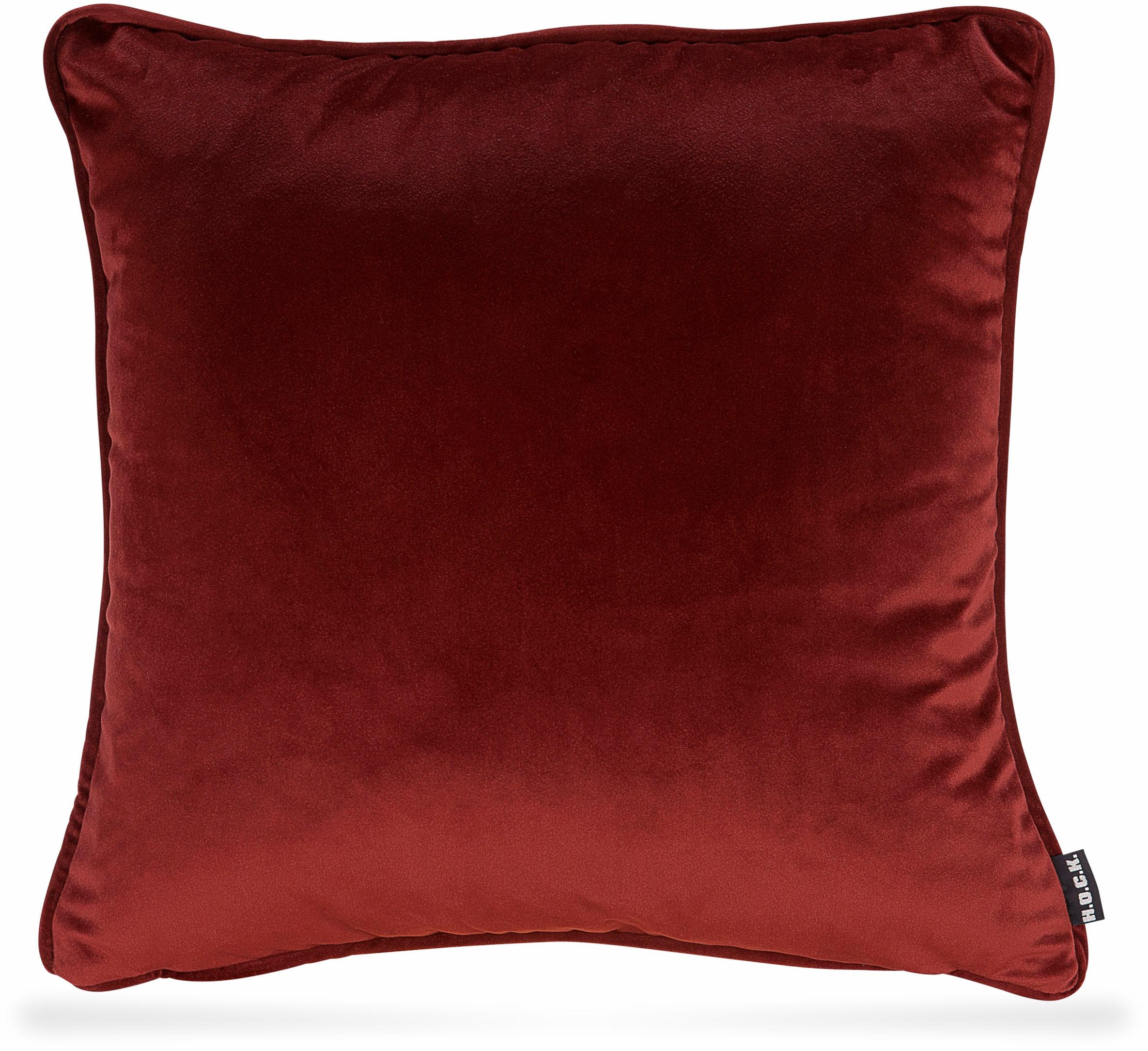 Dekokissen H.O.C.K. "Nobile Samt", rot (rot, unifarben), B:50 L:50, Polyester, Dekokissen_Sitzkissen_Kissenhüllen, Kissenhülle mit Füllung, 1 Stück Image