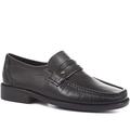 Pavers Men's Leather Loafers - Black Size 10 (44)