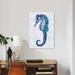 East Urban Home 'Sea Horse I' Painting Print on Canvas in Blue/Gray | 26 H x 18 W x 1.5 D in | Wayfair 79824E433E224F99957F21CDAF3A83E2