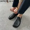 Chaussures plates à bout fendu pour femmes mocassins décontractés à talons épais chaussures Oxford