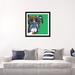 East Urban Home 'Boxer On Emerald, Square' By Kirstin Wood Graphic Art Print on Canvas Paper in Green/White/Yellow | 24" H x 24" W x 1" D | Wayfair