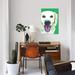 East Urban Home 'Golden Retriever On Emerald' By Kirstin Wood Graphic Art Print on Canvas Paper/Metal in Black/Pink/White | 24 H x 16 W in | Wayfair