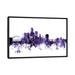 East Urban Home 'Des Moines, Iowa Skyline' by Michael Tompsett Graphic Art Print on Wrapped Canvas Metal in Black/Indigo/Pink | Wayfair