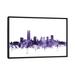 East Urban Home Oklahoma City Skyline by Michael Tompsett- Wrapped Canvas Gallery Wall Print Metal in Black/Blue/Pink | 32 H x 48 W in | Wayfair