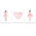 Outside In Art Studio Dark Skin Ballerina & Heart, 3 Paper Prints Paper in Pink | 10 H x 8 W x 0.06 D in | Wayfair