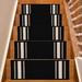 Black 10 W in Stair Treads - Purhome Slip Resistant Machine Washable Solid Border Black Low Pile Stair Treads Nylon | Wayfair