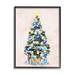 Stupell Industries Glimmering Blue Christmas Tree Ornaments & Presents Black Framed Giclee Texturized Art By Ziwei Li in Brown | Wayfair