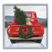 Stupell Industries Christmas Tree & Dog Red Truck Driving Snowy Scene Black Framed Giclee Texturized Art By James Wiens in Brown | Wayfair