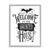 Stupell Industries Welcome Haunted House Halloween Bat Spider Webs Black Framed Giclee Texturized Art By Lettered & Lined in Brown | Wayfair
