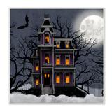 Stupell Industries Creepy Haunted Halloween House Under Moonlit Sky Black Framed Giclee Texturized Art By Grace Popp Canvas | Wayfair