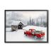 Stupell Industries Relaxing Snowcapped Mountain Scenery Vintage Red Truck Black Framed Giclee Texturized Art By Michael Shelton in Brown | Wayfair