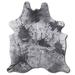 Black 84 x 72 x 0.25 in Area Rug - Foundry Select Animal Print Handmade Cowhide Area Rug in Gray/Cowhide, Leather | 84 H x 72 W x 0.25 D in | Wayfair