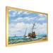 Breakwater Bay Old Naval Ship Iii - Nautical & Coastal Canvas Wall Decor Metal in Blue/Brown | 16 H x 32 W x 1 D in | Wayfair