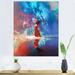 House of Hampton® Video Game Galaxy Woman Singer - Picture Frame Print on Canvas Canvas, Cotton in Blue/Red | 20 H x 12 W x 1 D in | Wayfair