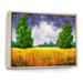 August Grove® Yellow & Blue Summer Landscape Field Ii II - Picture Frame Print on Canvas Canvas, Cotton in White | 24 H x 36 W x 1 D in | Wayfair