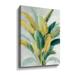 Bay Isle Home™ Greenhouse Palm II Teal Green & Gold Crop Gallery Canvas, Wood in Gray/Green/Yellow | 24 H x 18 W x 2 D in | Wayfair
