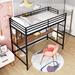 Spacious and Useful Sturdy Twin Metal Loft Bed with Desk and Shelve