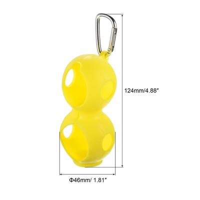 2Pcs Golf Ball Holder Silicone 2 Balls Protective Carrier with Buckle