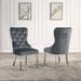 Modern Armless Velvet Dining Chairs Set of 2, Tufted Accent Upholstered Chair