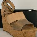 Coach Shoes | Coach Suede/Leather Platform Sandals. Never Worn, Bought New Macys. 7.5b | Color: Tan | Size: 7