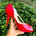 Jessica Simpson Shoes | Bright Red Jessica Simpson Peep-Toe Heels | Color: Red | Size: 9