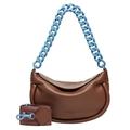 Liebeskind Berlin Fab 3 CHAIN Hobo Schultertasche, Small (HxBxT 15cm x 24cm x 6cm), Chocolate