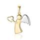 9 Carat 375 Bicolour Gold Protection Angel Pendant, Gold