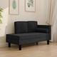 Chaise longue avec coussins et traversin noir velours - Vidaxl