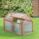 Mini Greenhouse en polycarbonate en forme de maison avec toit divisé et ouvert