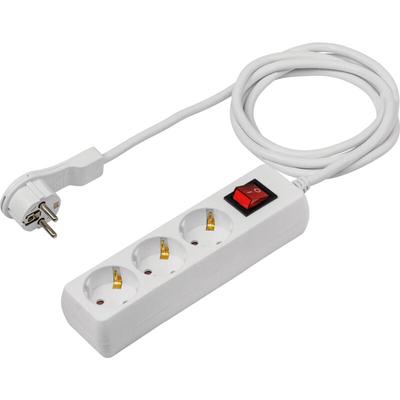 3-fach Steckdosenleiste 2m 230V weiß Flachstecker Bügel IP20 Image