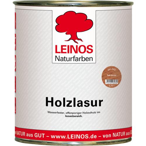 Leinos - 261 Holzlasur für Innen 042 Teak dunkel 0,75 l