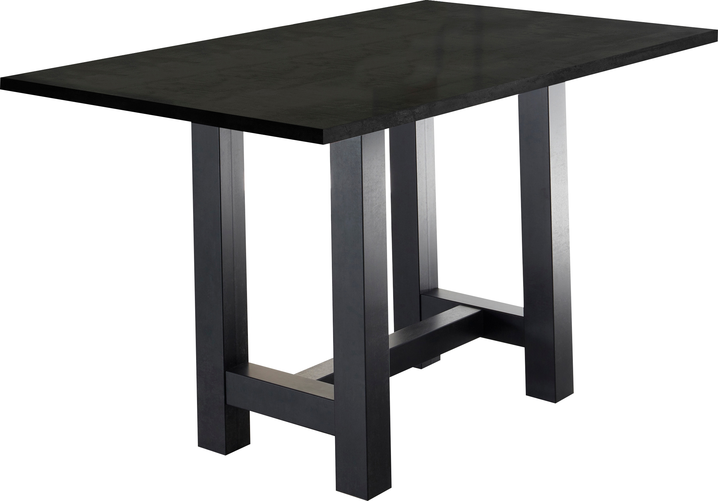 Bartisch MÄUSBACHER, schwarz (schwarzstahl, schwarzstahlfarben, schwarzstahl), B:160cm H:105cm T:70cm, Tische, Bartisch, Gestell in U-Form (Breite 120, 140 oder 160 cm)