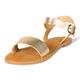 Amazon Essentials Damen Sandale mit Zwei Riemen und Schnalle, Gold, 39 EU