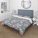 Designart 'Green And Pink Flowers Pattern' Traditional Duvet Cover Set