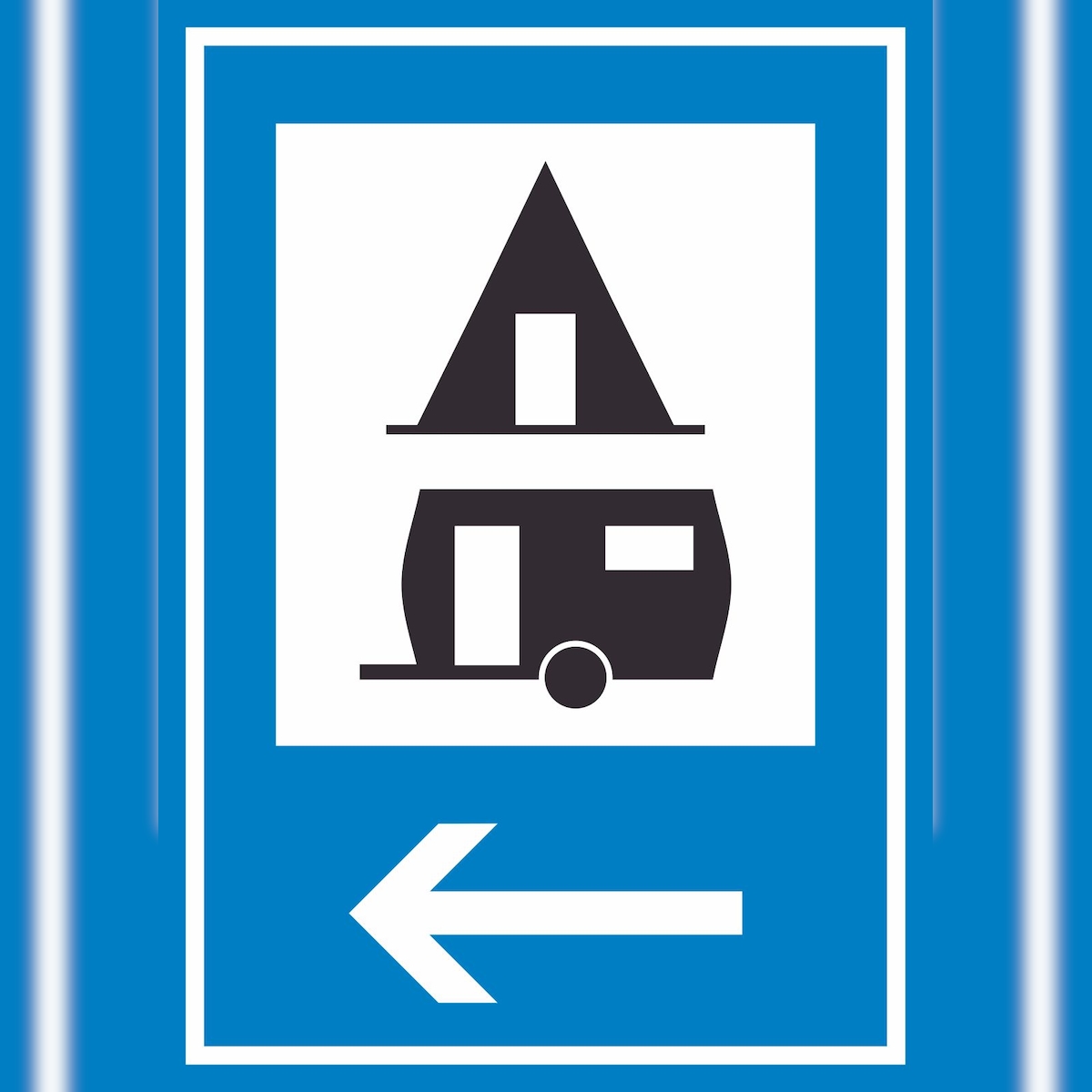 Campingplatz links Schild A0 (841x1189mm) Image