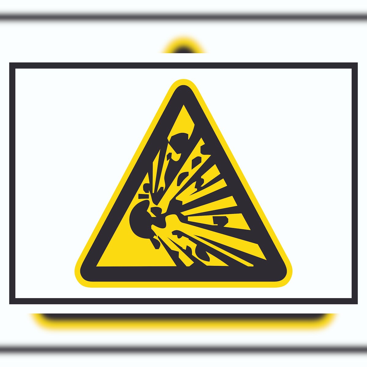 Vorsicht Explosivstoffe Symbol Schild A2 Rückseite selbstklebend Image