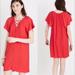 Madewell Dresses | Madewell Lace Up Red Flutter Sleeve Dress | Color: Red | Size: S