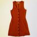 Madewell Dresses | Madewell Lightspun Button Front Dress | Color: Orange/Red | Size: Xs