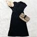 J. Crew Dresses | J. Crew Black Cotton Tee Shirt Midi Dress V Neck Cap Sleeve Sz S | Color: Black | Size: S