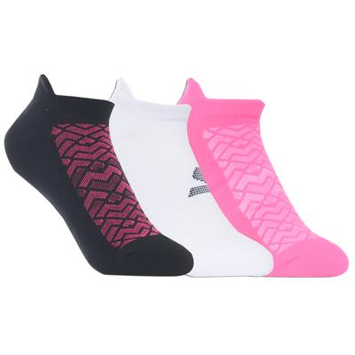 Skechers Women's 3 Pack Half Terry Low Cut Athletic Socks | Size Medium | Black/Pink | Nylon